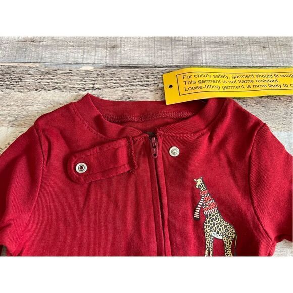 NWT Amazon Essentials Giraffe‎ Zoo Animals Cotton  Zipper Footies(2) 18 months - Picture 10 of 16